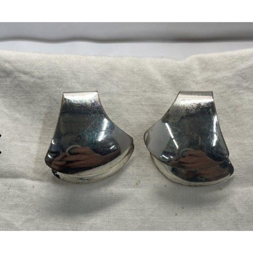 Vintage Excalibur Sterling Silver Modernist Post Earrings Abstract Sculptural
